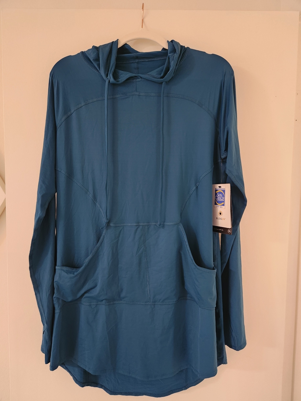 NWT BloqUV Women's Relaxed Hoodie Dress Deep Lagoon XL